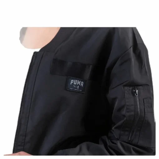 Adriana Lima Long Bomber Jacket Black