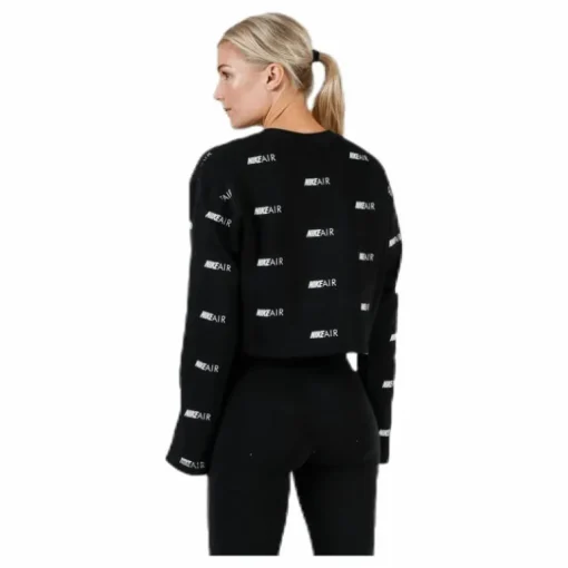 Air AOP Fleece Crew White/Black