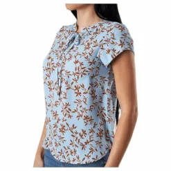Alma Poly S/S Top Aop Blue