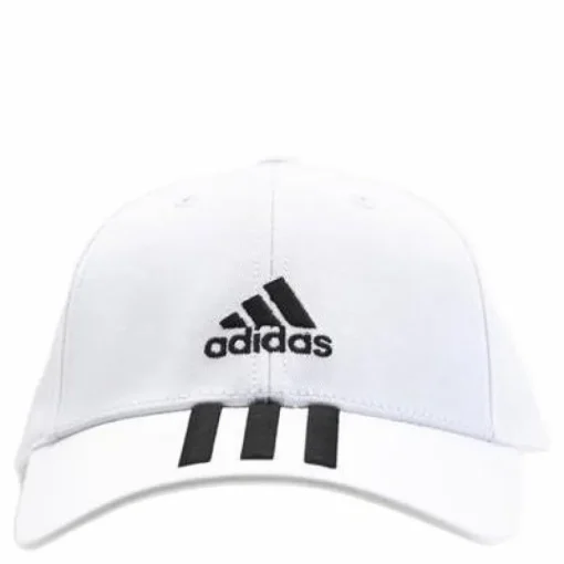 Baseball 3 Stripes Cap Cotton Twill White / Black / Black