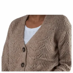 Bibi Ls Knit Cardigan Beige