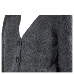 Bibi Ls Knit Cardigan Grey