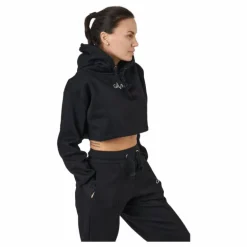 Chill Lounge Cropped Hoodie Black