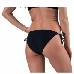 Core Solid String Side Tie Bikini Black