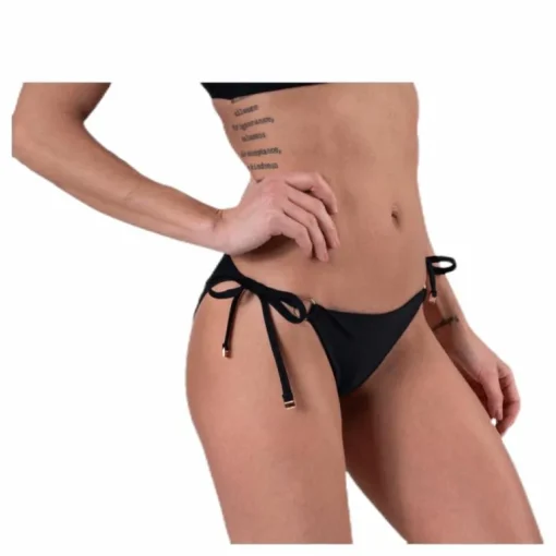 Core Solid String Side Tie Bikini Black
