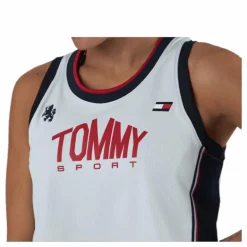 Crop Tommy Tank Top Blue/White