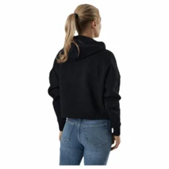 Cropped Hoody Flag Logo Black