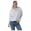 Cropped Hoody Flag Logo Grey