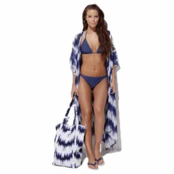 Daisy Crochet Tie Tanga Blue