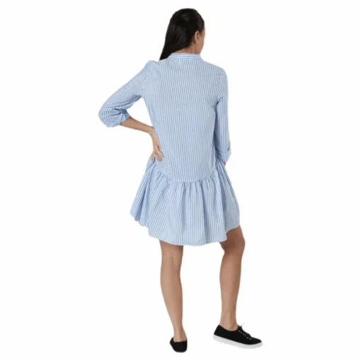 Ditte Life Stripe 3/4 Dress W White
