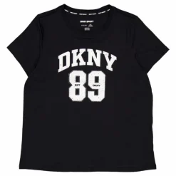 Dkny 89 Lg Crew Nk T Black/eggnog