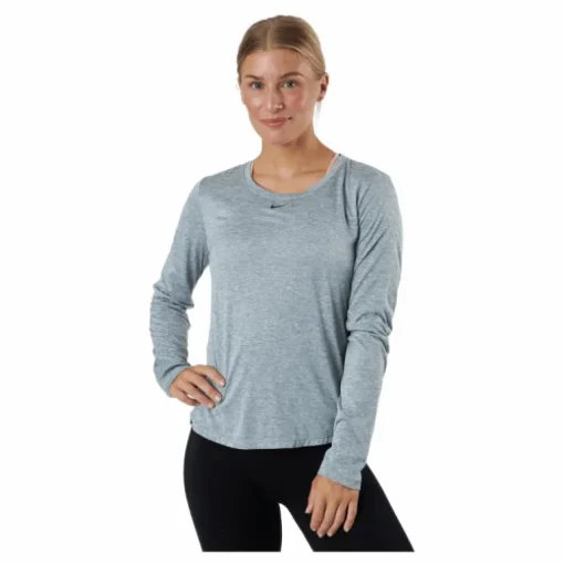 Dri-FIT One Women's Standard Fit Long-Sleeve Top PARTICLE GREY/HTR/BLACK
