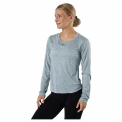 Dri-FIT One Women's Standard Fit Long-Sleeve Top PARTICLE GREY/HTR/BLACK