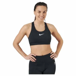 Dri-FIT Swoosh Women's High-Support Non-Padded Adjustable Sports Bra BLACK/BLACK/DK SMOKE GREY/WHITE