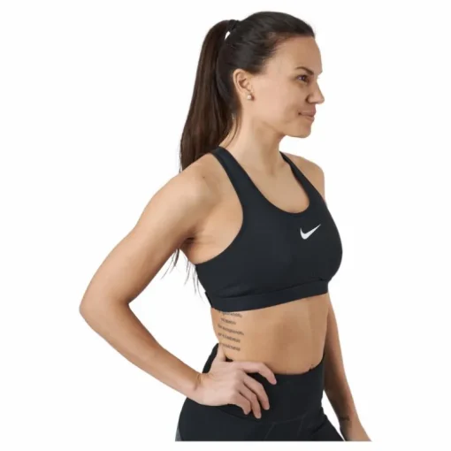 Dri-FIT Swoosh Women's High-Support Non-Padded Adjustable Sports Bra BLACK/BLACK/DK SMOKE GREY/WHITE