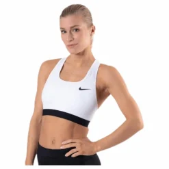 Dri-FIT Swoosh Women's Medium-Support Non-Padded Sports Bra WHITE/BLACK/BLACK