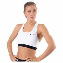 Dri-FIT Swoosh Women's Medium-Support Non-Padded Sports Bra WHITE/BLACK/BLACK