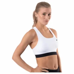 Dri-FIT Swoosh Women's Medium-Support Non-Padded Sports Bra WHITE/BLACK/BLACK
