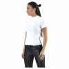 Emma S/S Highneck Top Jrs Beige