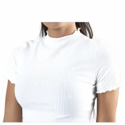 Emma S/S Highneck Top Jrs Beige