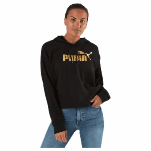 ESS+ Metallic Cropped Hoody TR Black/Gold