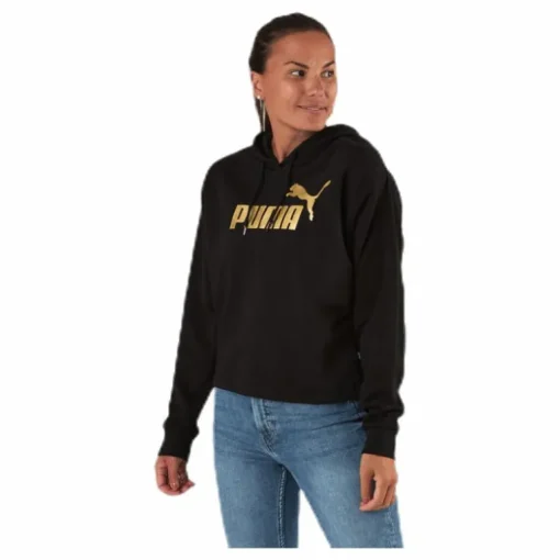 ESS+ Metallic Cropped Hoody TR Black/Gold