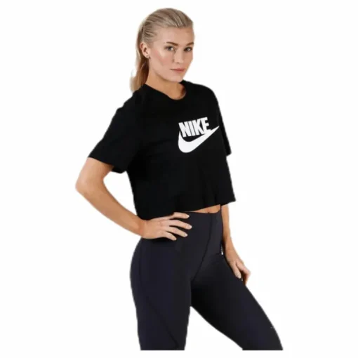 Essential Icon Crop Futura Tee White/Black