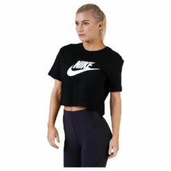 Essential Icon Crop Futura Tee White/Black