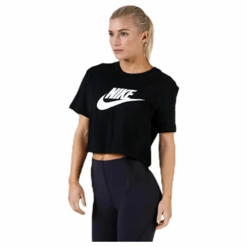 Essential Icon Crop Futura Tee White/Black