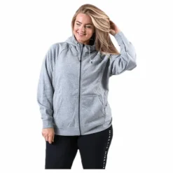 Essential Zip Hoodie Plus Grey