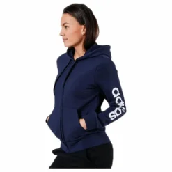 Essentials Linear Full Zip Hoodie Legend Ink / White