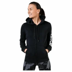 Essentials Linear Full Zip Hoodie Black / White