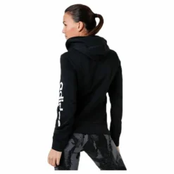 Essentials Linear Full Zip Hoodie Black / White