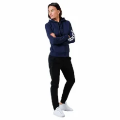 Essentials Linear Full Zip Hoodie Legend Ink / White