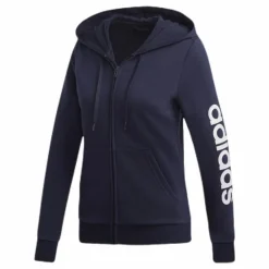 Essentials Linear Full Zip Hoodie Legend Ink / White