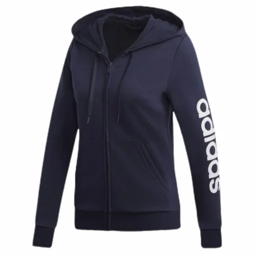 Essentials Linear Full Zip Hoodie Legend Ink / White