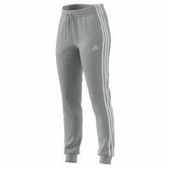 Essentials Single Jersey 3-Stripes Joggers Medium Grey Heather / White