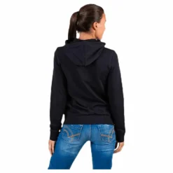 Essentials Solid Full Zip Hoodie Black / White