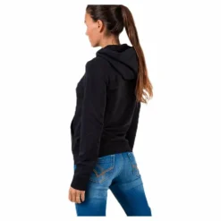Essentials Solid Full Zip Hoodie Black / White