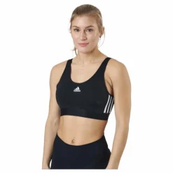 Essentials 3-Stripes Crop Top With Removable Pads Black / White