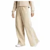 Essentials 3-Stripes Fleece Wide Joggers Beige