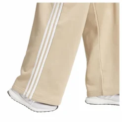 Essentials 3-Stripes Fleece Wide Joggers Beige