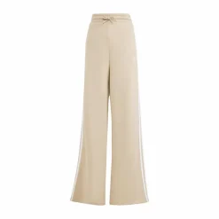Essentials 3-Stripes Fleece Wide Joggers Beige