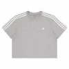 Essentials 3-Stripes Single Jersey Crop Top Medium Grey Heather