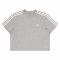Essentials 3-Stripes Single Jersey Crop Top Medium Grey Heather