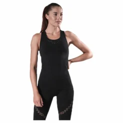 Fitness Seamless Mesh Tank Black