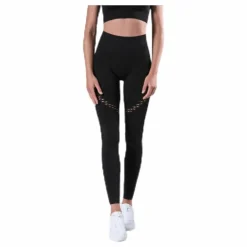 Fitness Seamless Mesh Tights Black