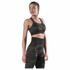 Fitness Seamless Racerback Bra Patterned/Green