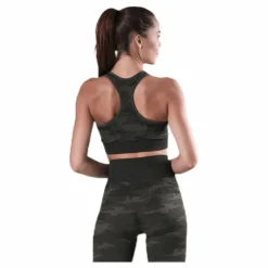 Fitness Seamless Racerback Bra Patterned/Green