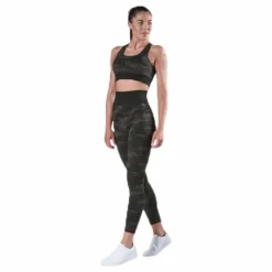 Fitness Seamless Racerback Bra Patterned/Green
